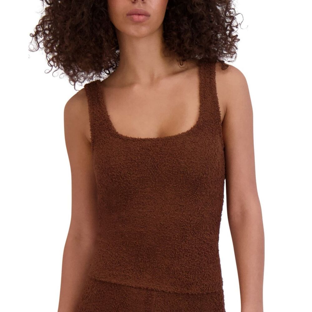 Steve Madden Women S‎ Scoop Neck Chenille Sleep Tank Tiramisu Large